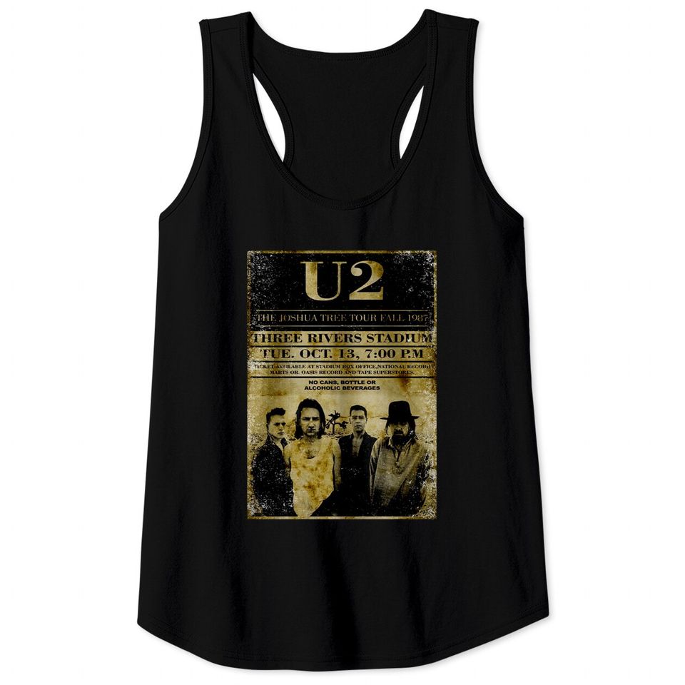 U2 Joshua Tree Poster 80s Tank Tops