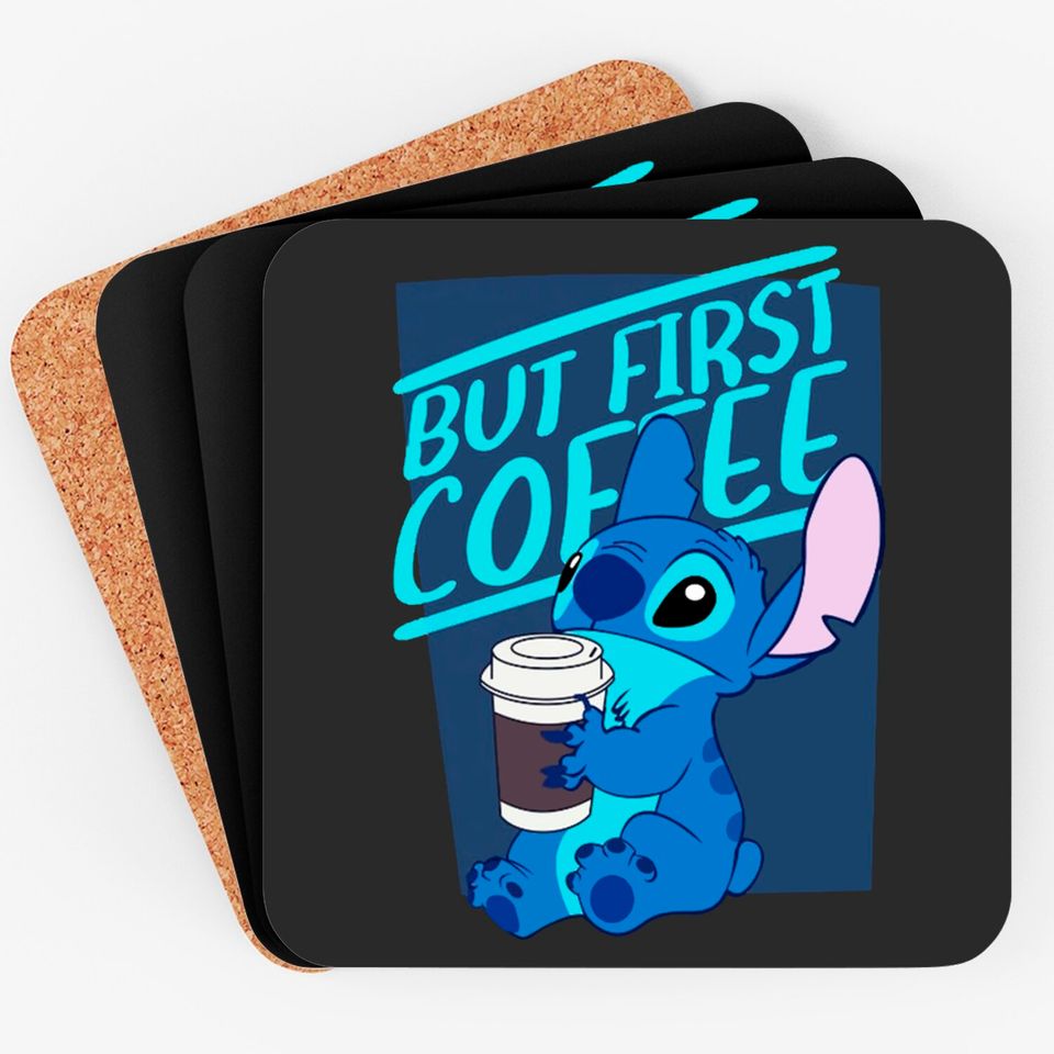 But First Coffee Stitch Coasters, Disney Coasters