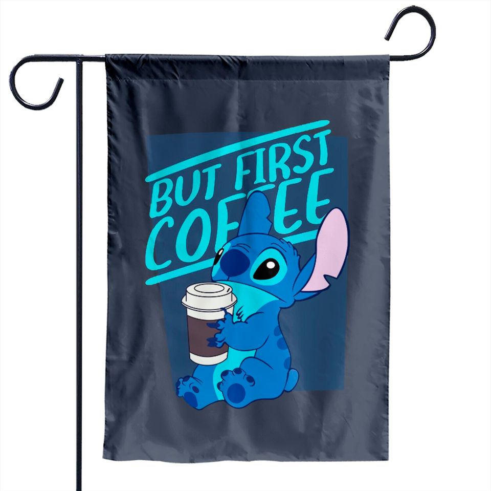But First Coffee Stitch Garden Flags, Disney Garden Flags