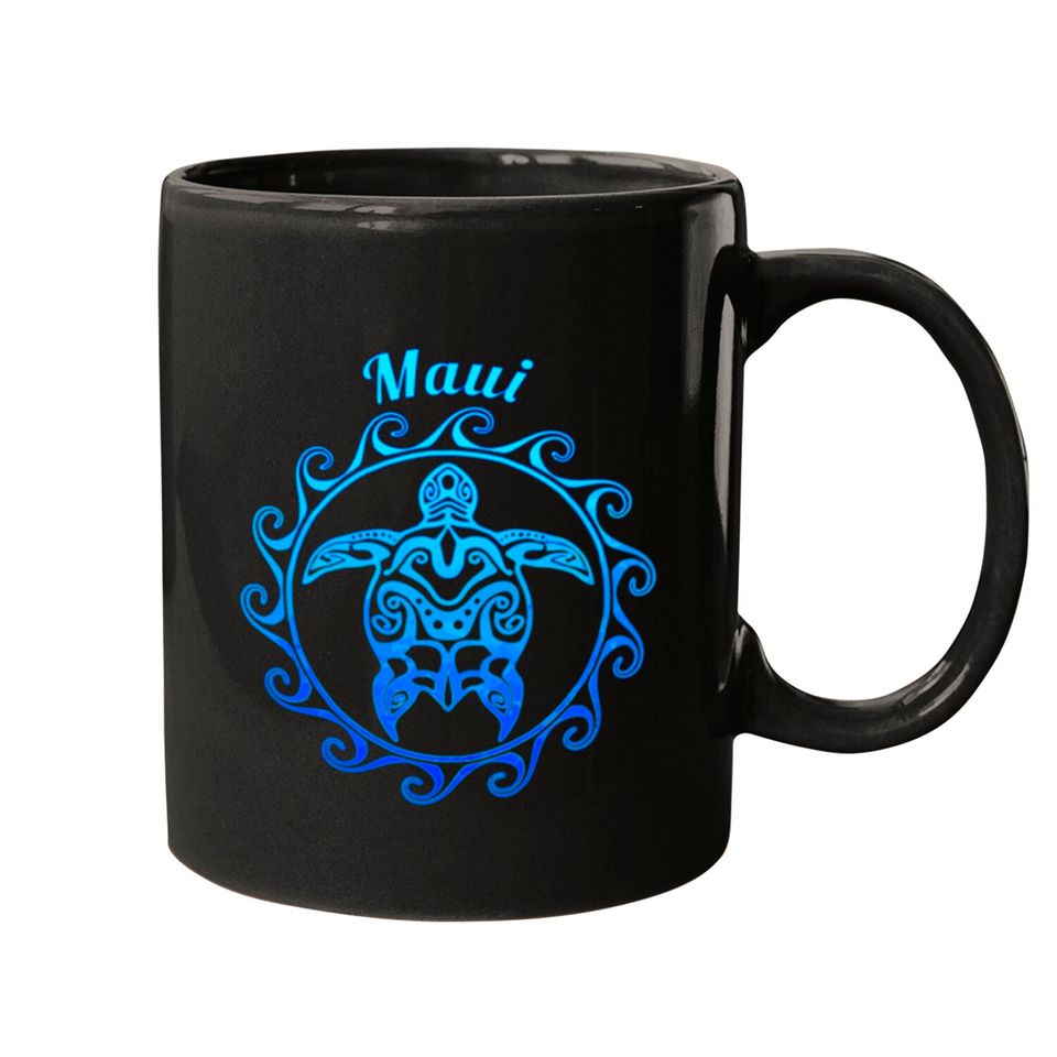 Maui Ocean Blue Tribal Turtle Gift Mug Mugs
