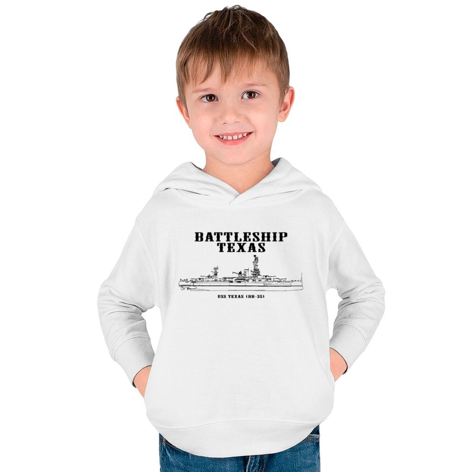 Battleship Texas - USS Texas BB35 Kids Pullover Hoodies