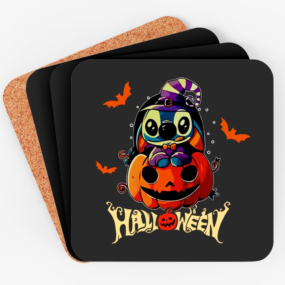 Disney Stitch Halloween Pumpkin Matching Coasters