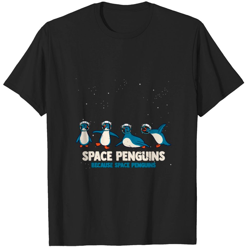 Space Penguins Funny Astronaut Cool Penguin Lover T-shirt