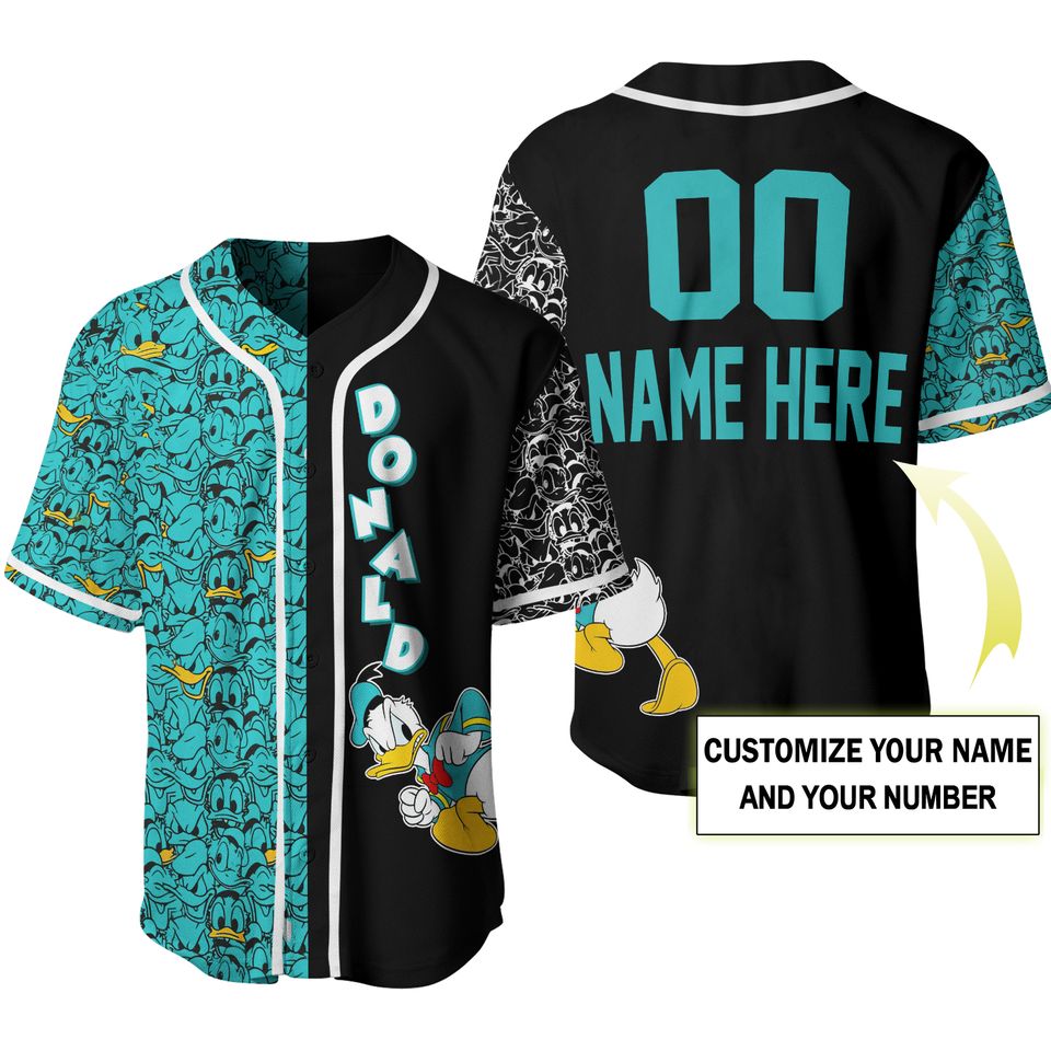 Donald Duck Disney Baseball Jersey Disney Cartoon
