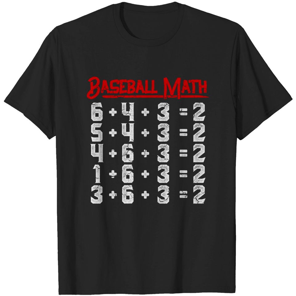 Baseball Math Double Play - Baseball - T-Shirt