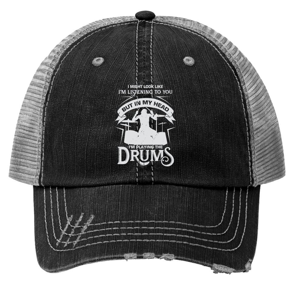 Funny Drum Drumming Drummer Percussionist Gift - Drummer - Trucker Hats