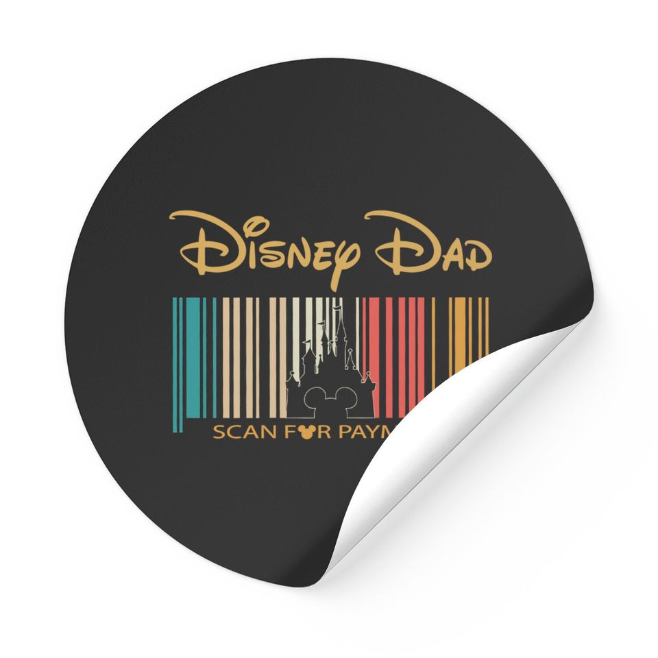 Disney Dad Scan For Payment Stickers, Barcode Disney Castle Sticker