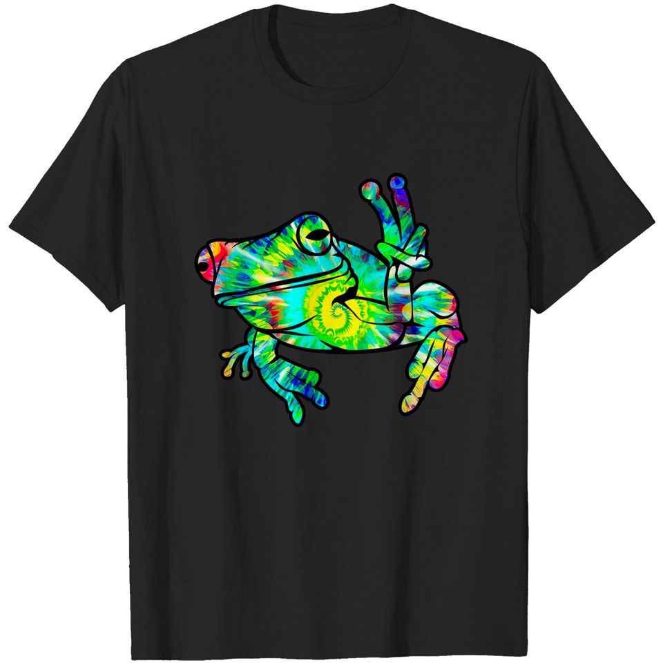 Cool Peace Frog Tie Dye T-Shirt