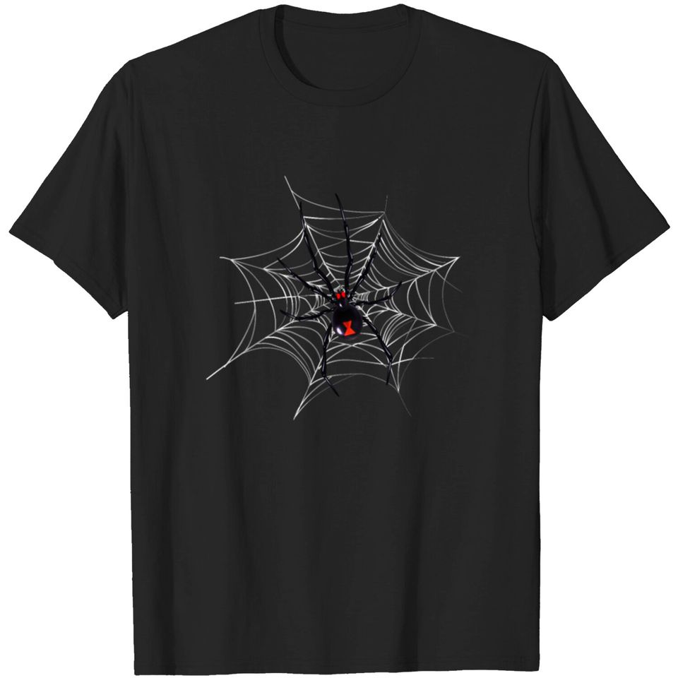 Halloween Shirts for Women Black Widow Spider Web T-shirt