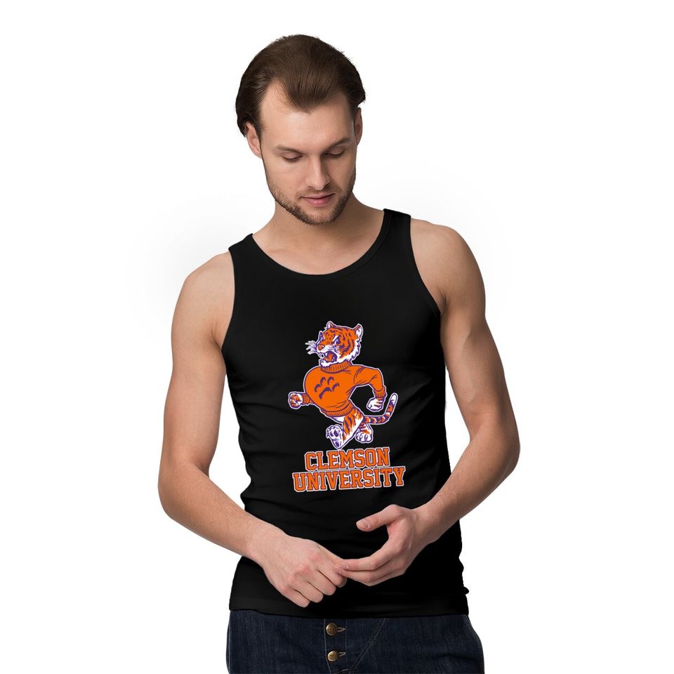 Vintage Tiger Mascot for Clemson - Clemson - Tank Tops