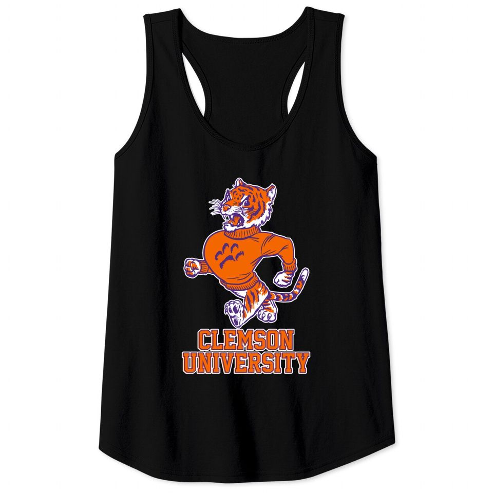 Vintage Tiger Mascot for Clemson - Clemson - Tank Tops