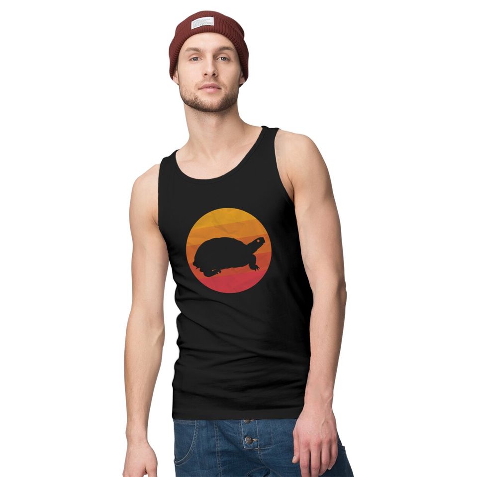 Retro Vintage Box Turtle - Box Turtle - Tank Tops