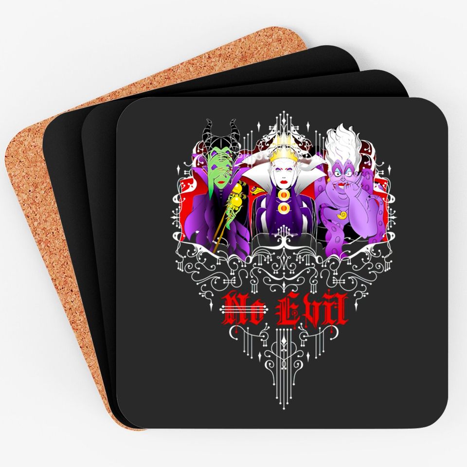 The Evil Disney characters Coasters, Maleficent Evil queen Ursula