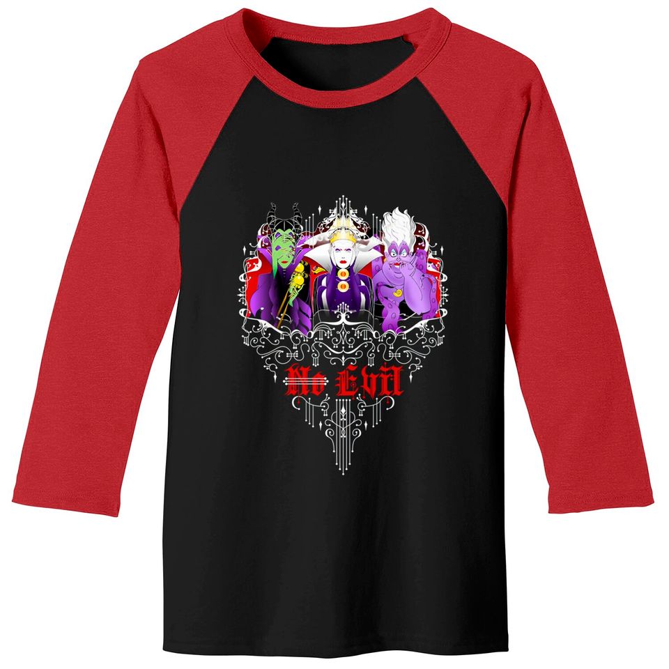 The Evil Disney characters Baseball Tees, Maleficent Evil queen Ursula