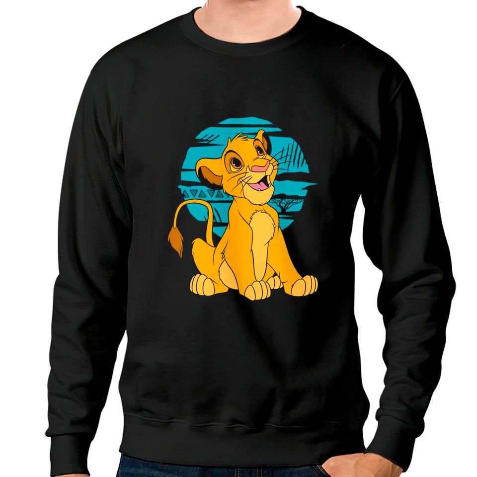 Disney The Lion King Young Simba Happy Blue Retro Sweatshirts