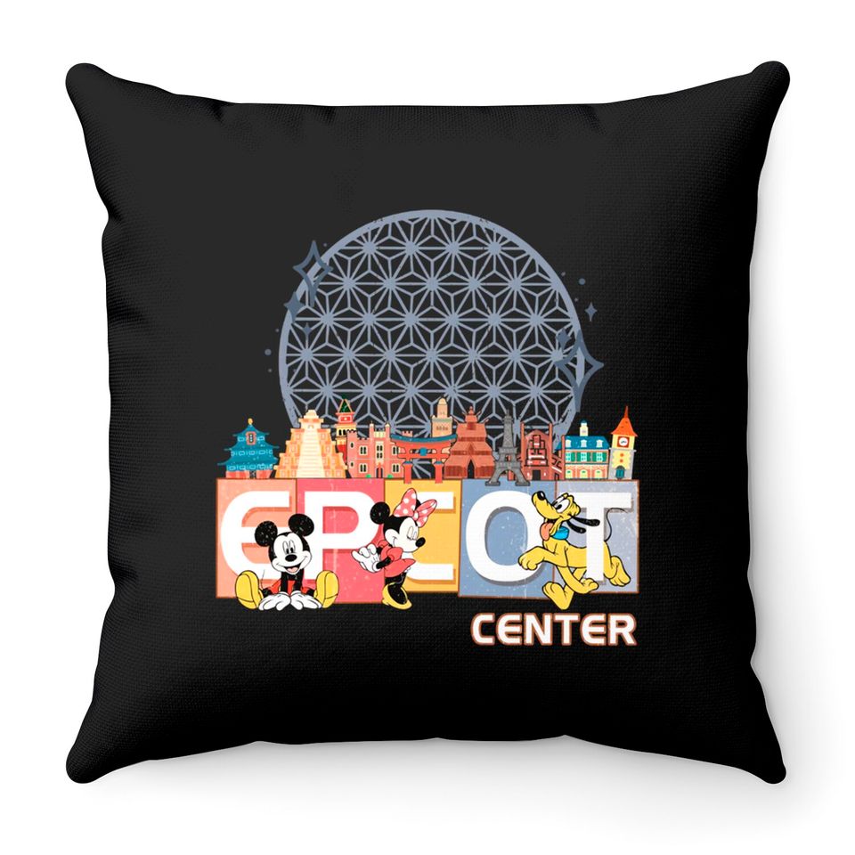 Vintage Epcot Throw Pillows, Disney Epcot Throw Pillows, Epcot Center Throw Pillows