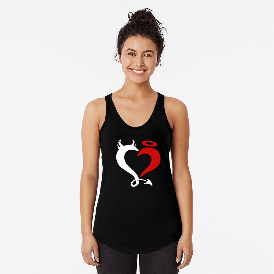Devil and Angel Love Lovers Tank Tops
