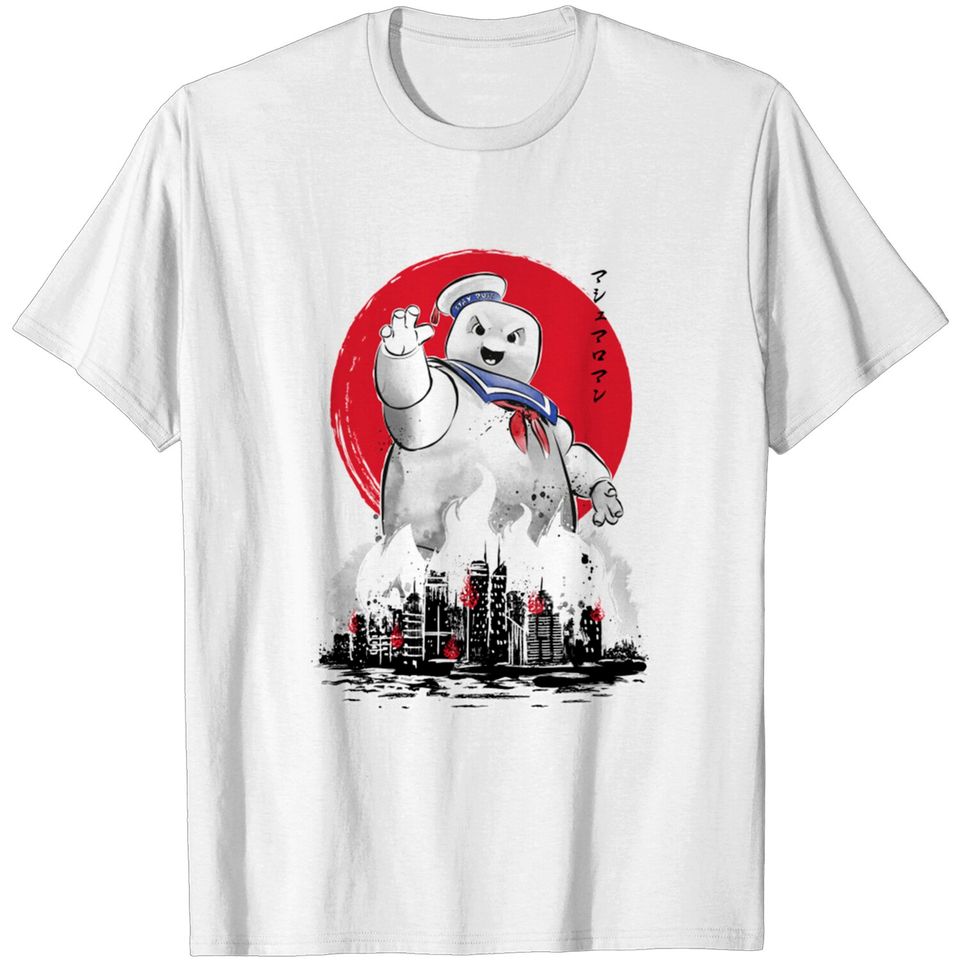 Marshmallow man sumi-e - Ghostbusters - T-Shirt