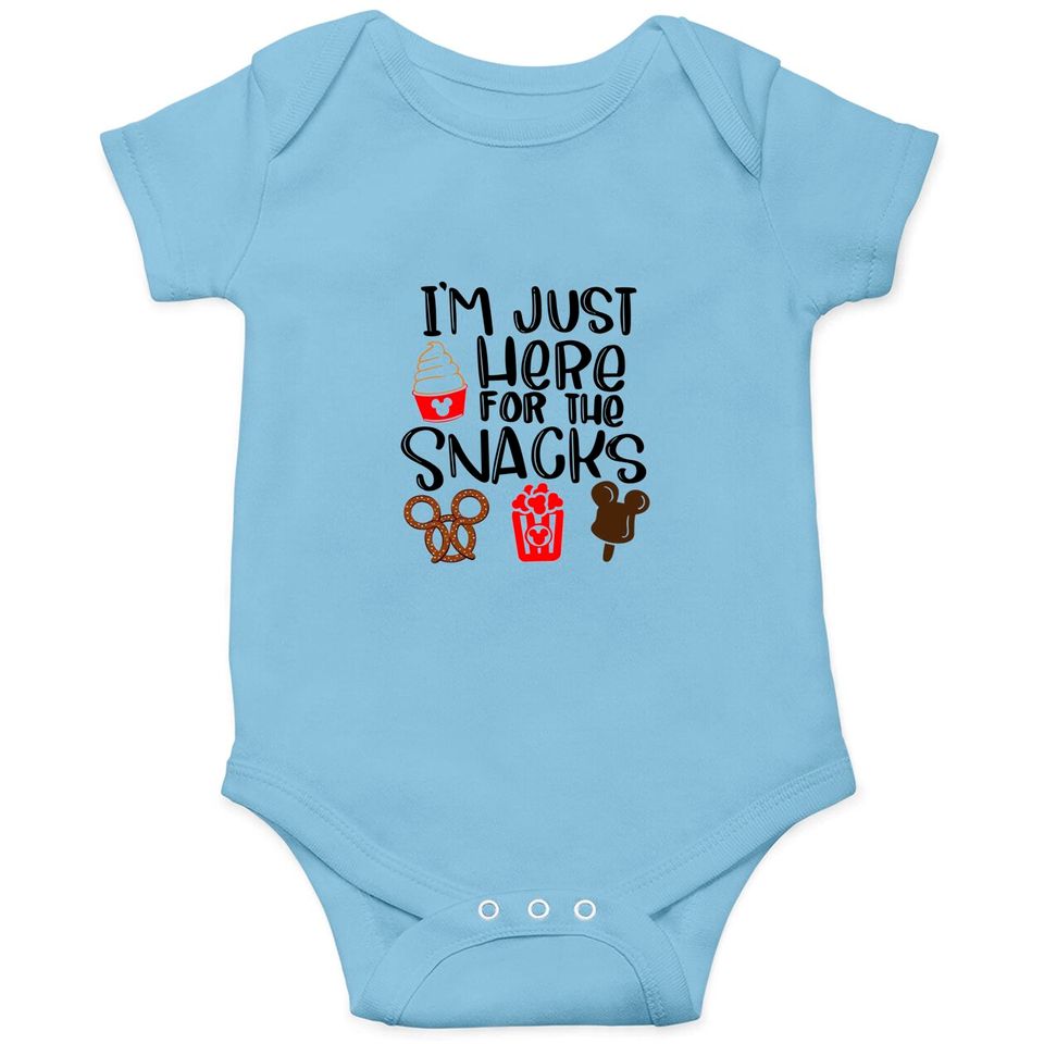 I'm just here for  the snacks, Disney Snacks Onesies