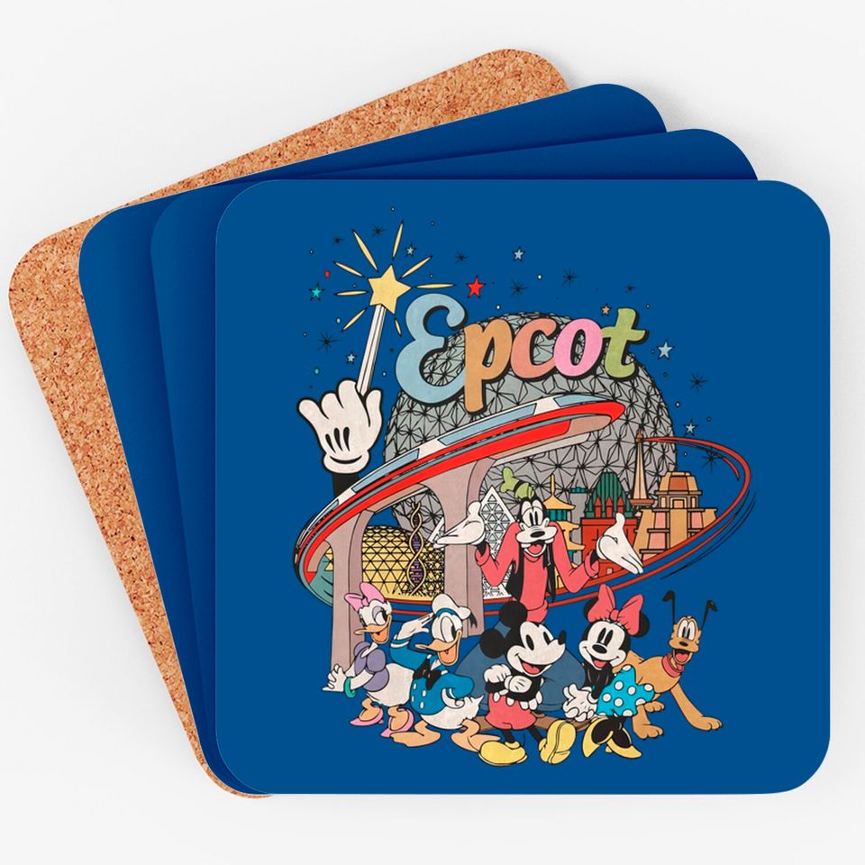 Comfort Colors Disney Epcot Coasters, Epcot World Coasters