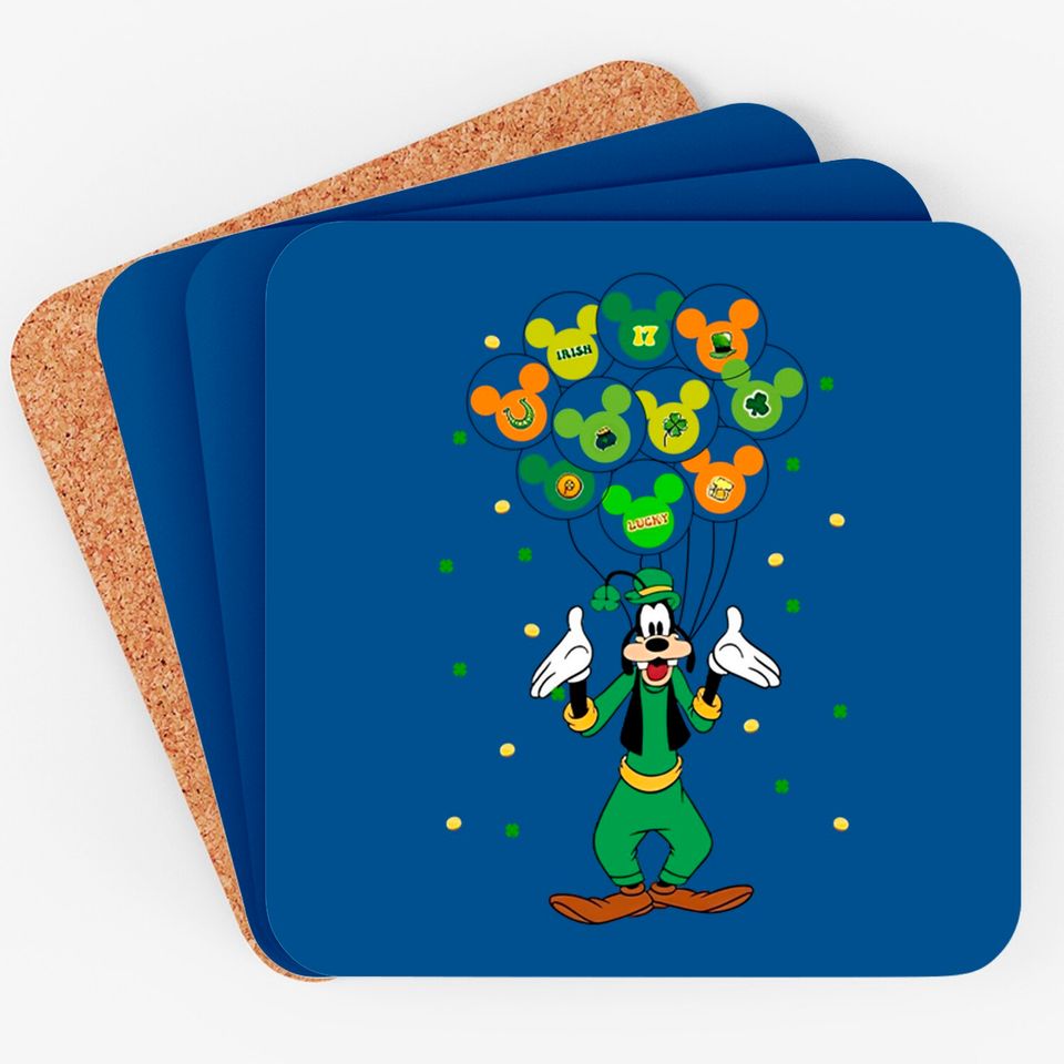 Goofy Patrick's Day Coasters, Disney Goofy Lucky Coasters