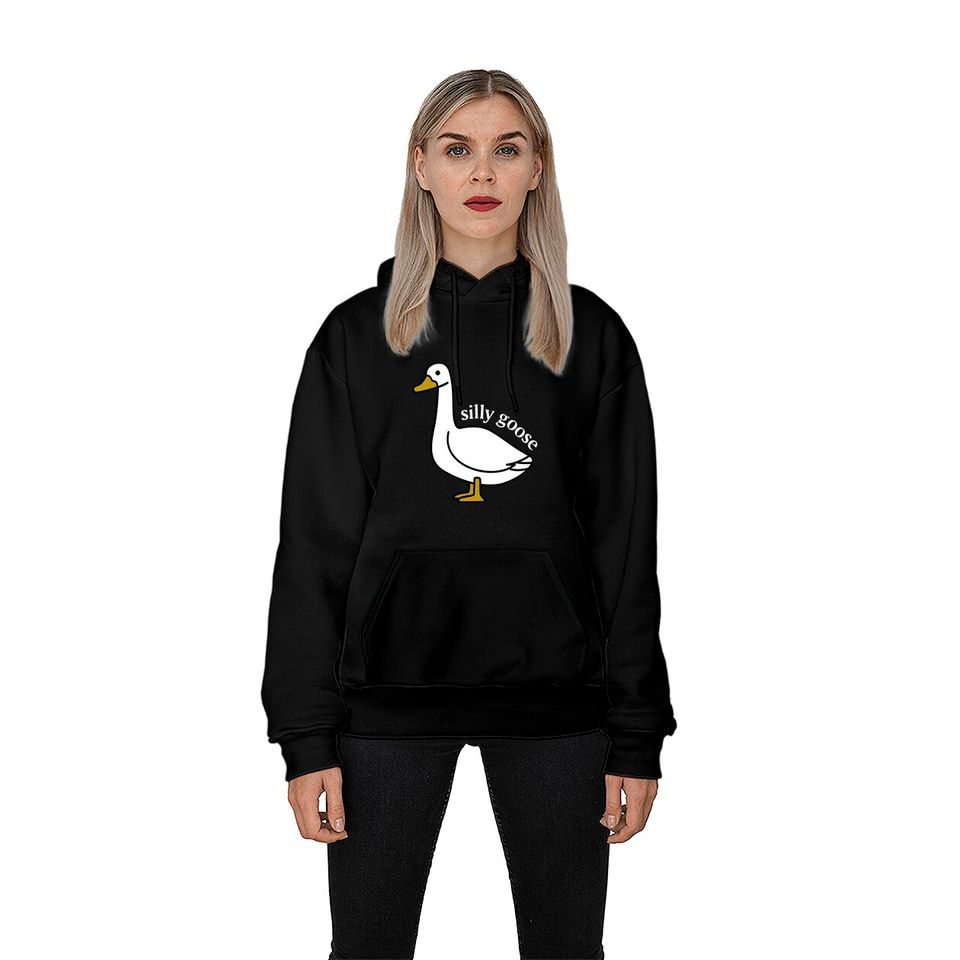 Embroidered Silly Goose Hoodies, Embroidered Goose Crewneck Hoodies