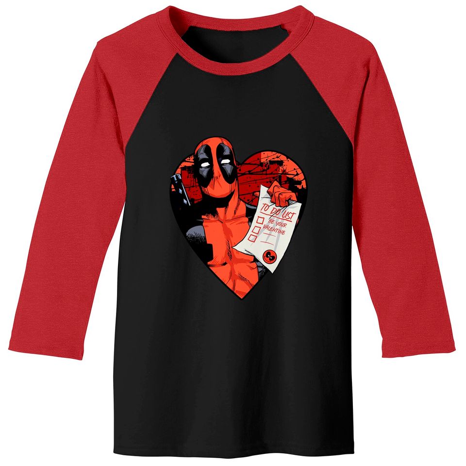 Marvel Deadpool Valentine To Do List Baseball Tees, Disney Marvel Valentines Couples Matching Baseball Tees