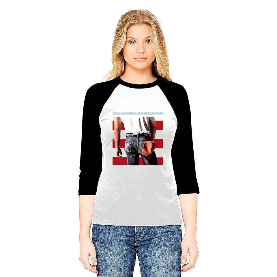 Vintage Bruce Springsteen White Graphic Baseball Tees