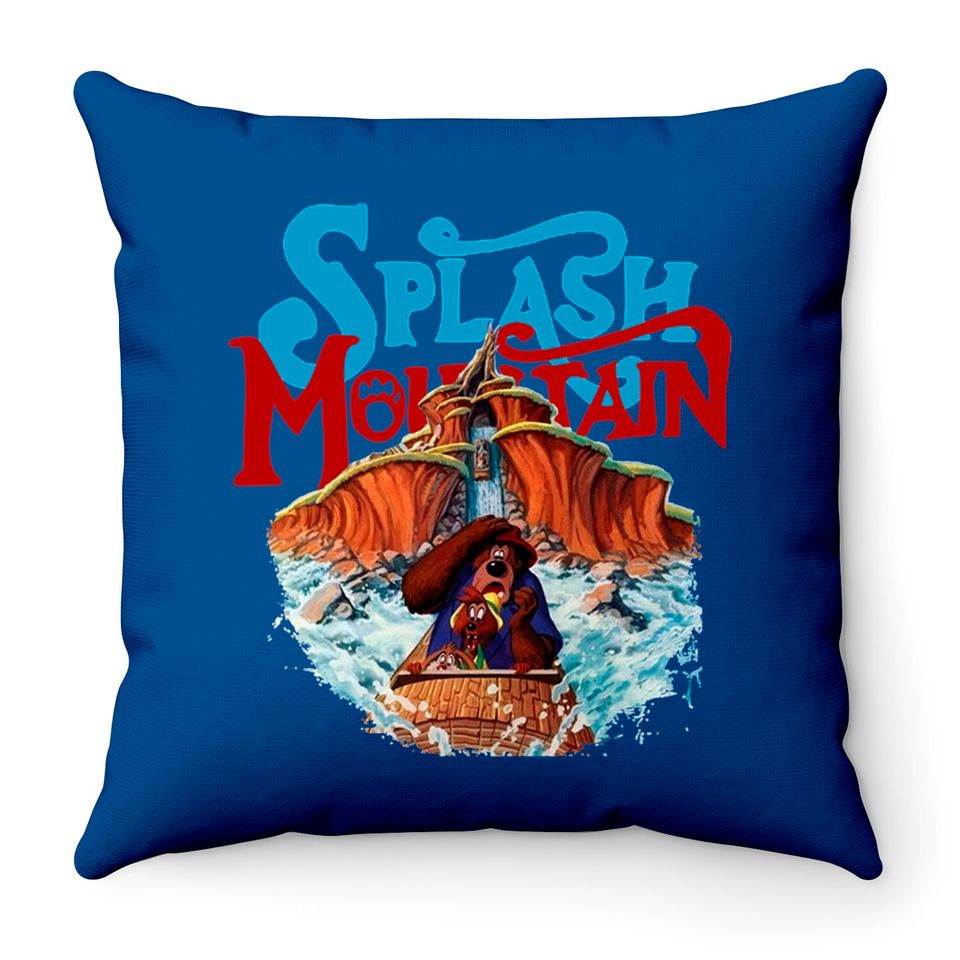 Splash Mountain Vintage Throw Pillows, disney mountains, Disney Park Throw Pillows