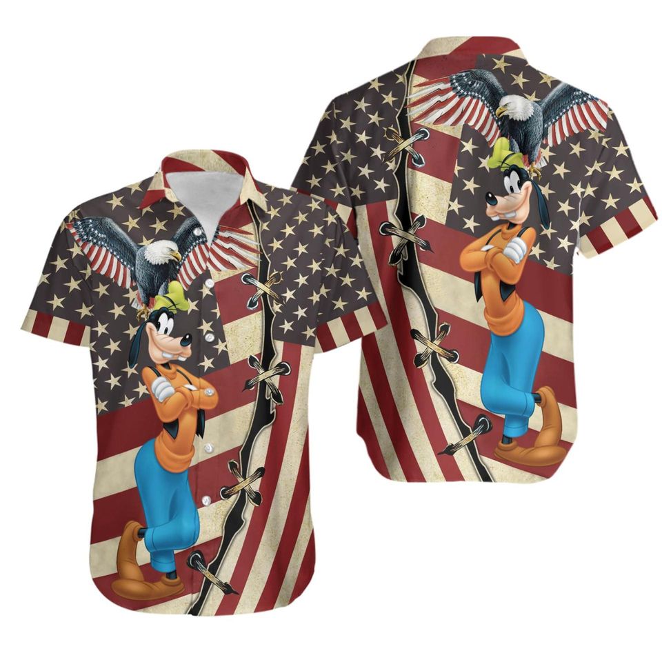 Goofy Hawaiian shirt 4th July US Flag Patriot Day Goofy Hawaii shirt