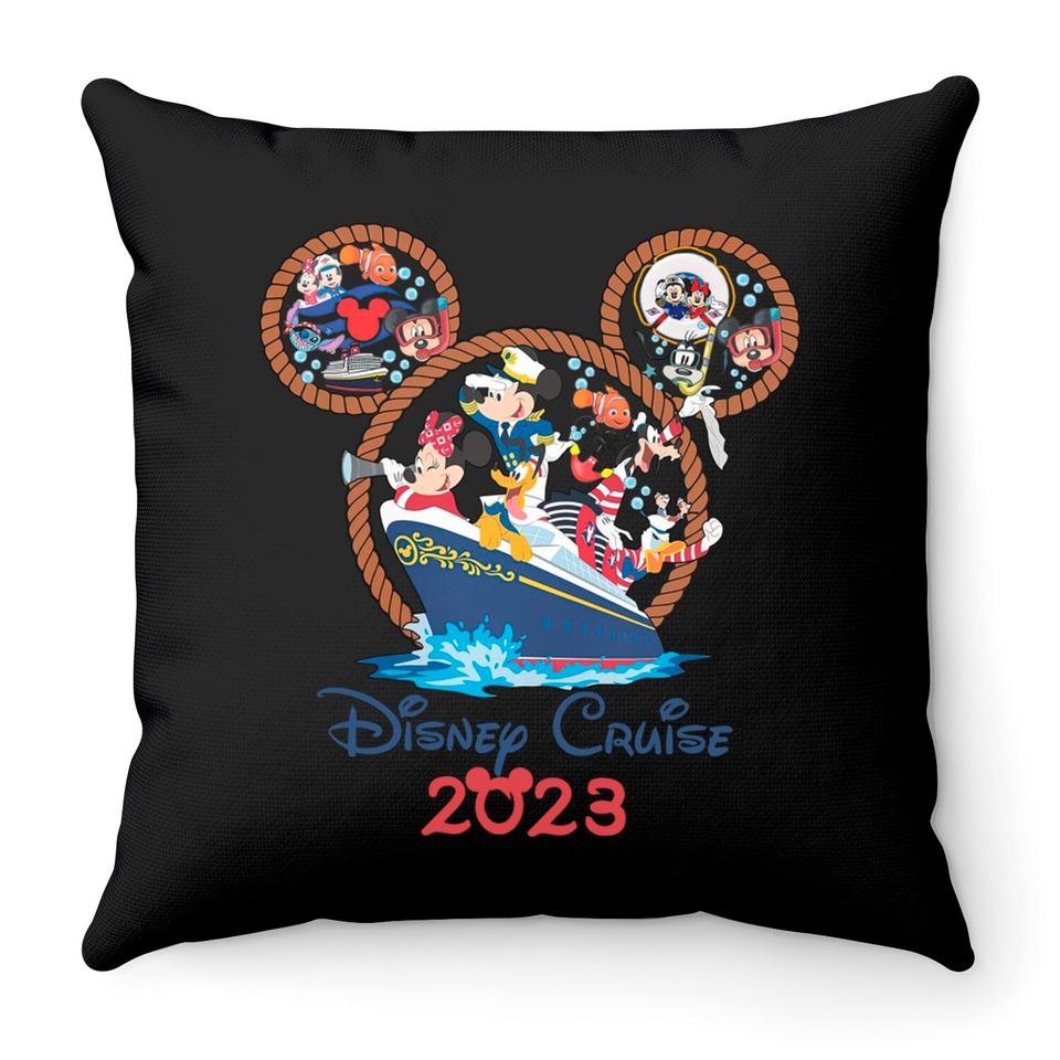 Disney Cruise 2023 Throw Pillows, Mickey Cruise Throw Pillows