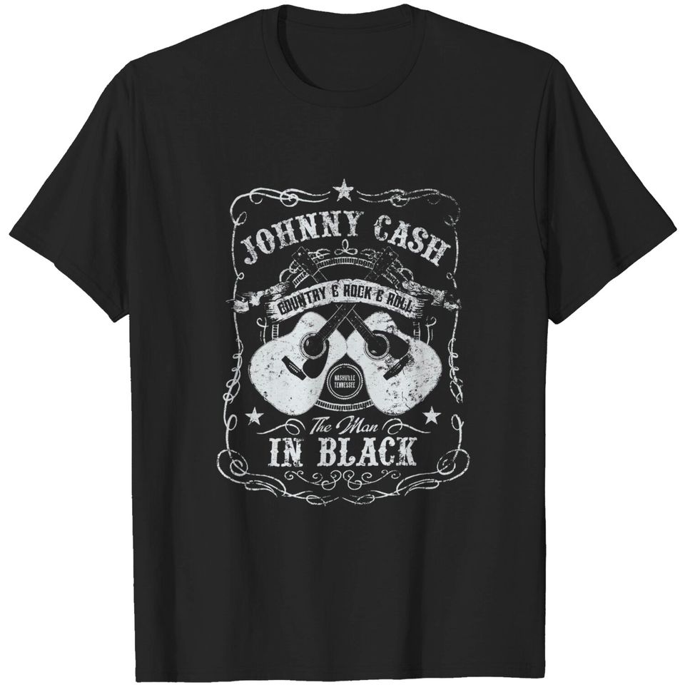 Johnny Cash Man In Black Burnout Tee T-Shirt