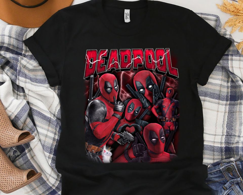 Marvel Deadpool  Portrait Ryan Reynolds Funny Superhero Unisex T-shirt