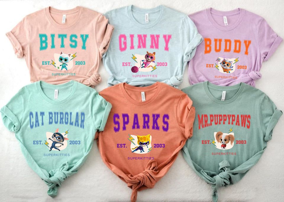 Super Kitties All Team Shirt, Super Kitties Character Shirt, Disney Junior Shirt