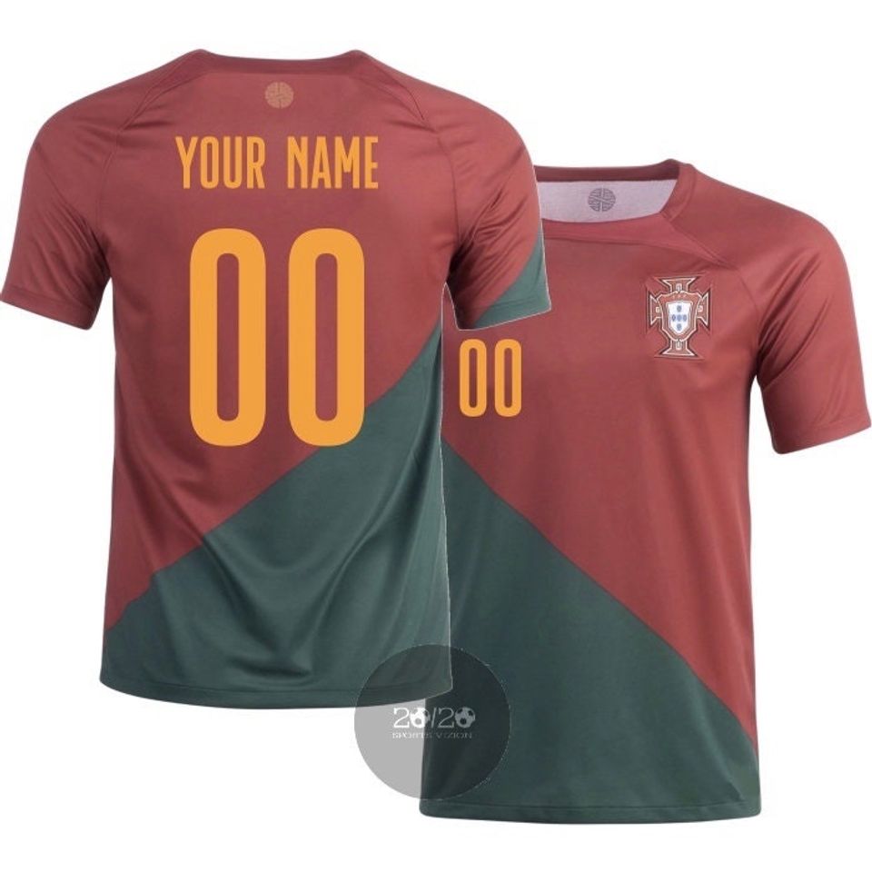 Portugal Home Custom Soccer Adult Fan Kit 3D T-shirt