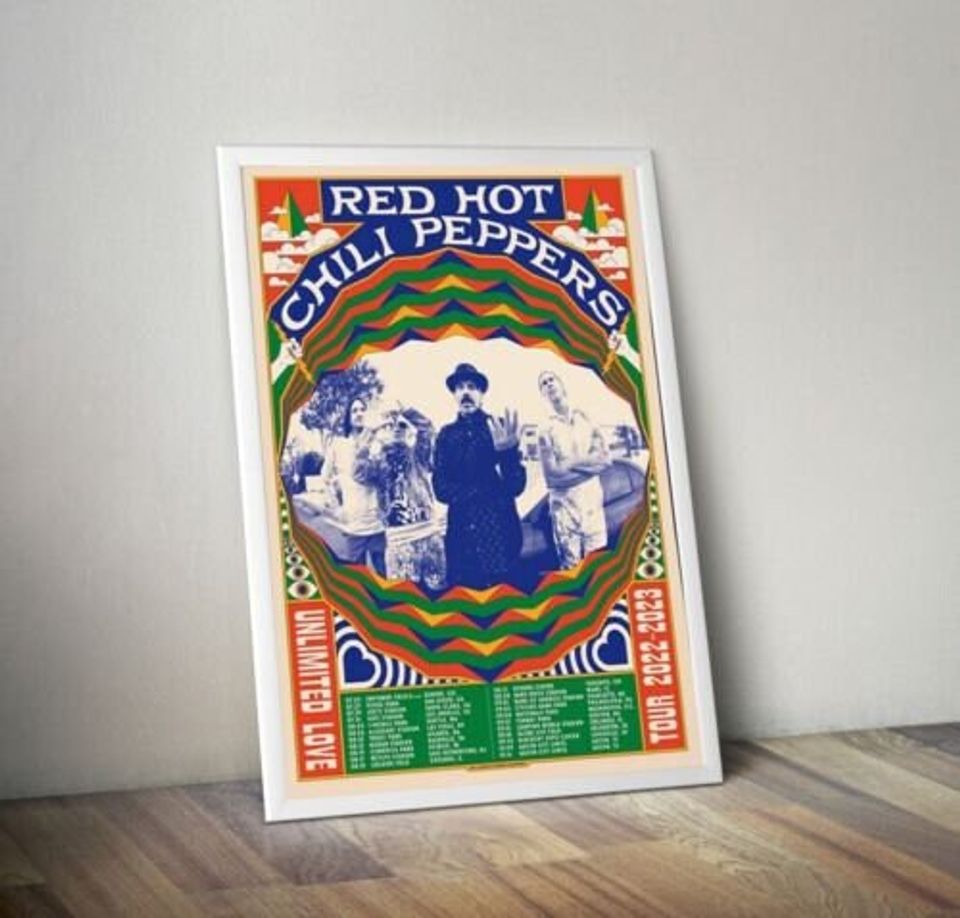 Red Hot Chili Peppers Tour 2023 Poster, Red Hot Chili RHCP Poster