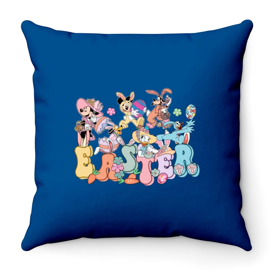 Retro Disney Easter Throw Pillows, Mickey Easter Throw Pillows