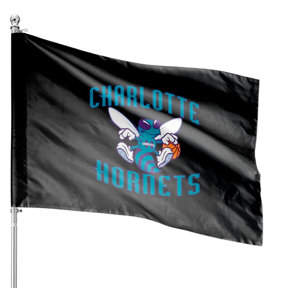 Vintage 90s Charlotte Hornets House Flags, Retro Hornets House Flags