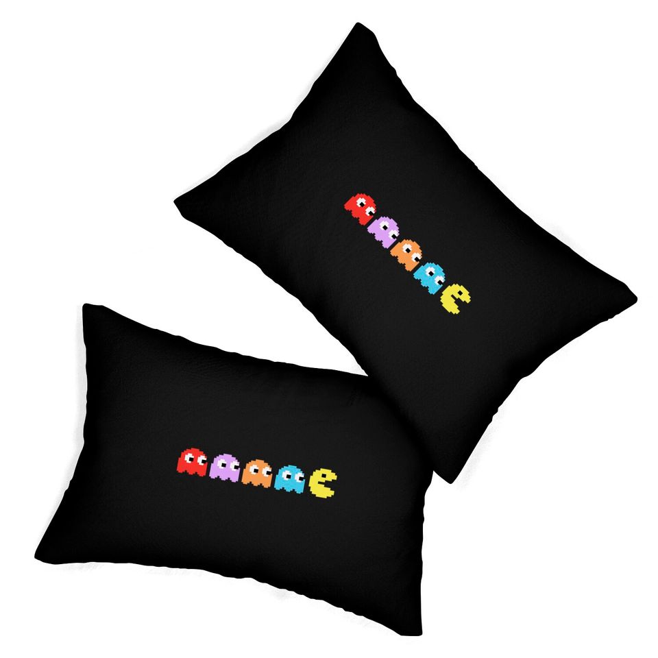 Pac Man Lumbar Pillows, Pacman and Ghosts Lumbar Pillows