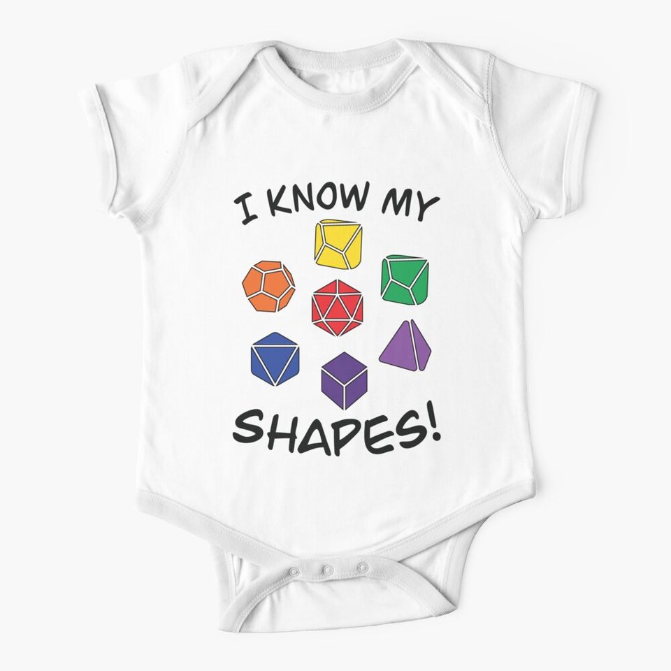 D&D Kids or Baby I Know My Shapes with Polyhedral Dice Baby One-Piece