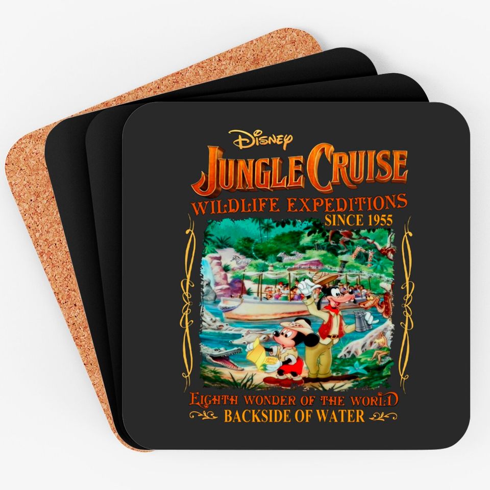 Jungle Cruise Coasters, Jungle Mickey Mouse Coasters, Walt Disneyworld Trip Coasters