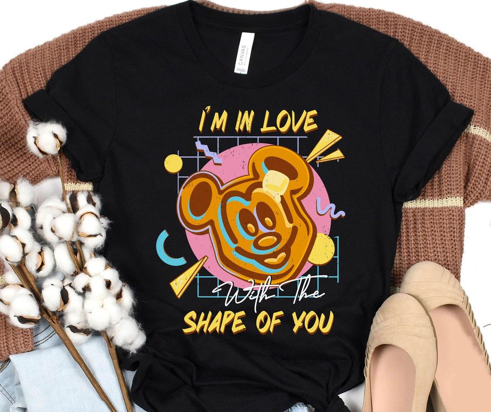 Mickey Mouse Waffle Disney Snacks I'm In Love With The Shape Of You  Shirt