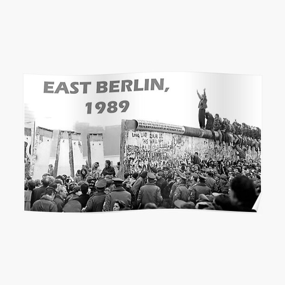 Berlin Wall Coming Down 1989 Premium Matte Poster