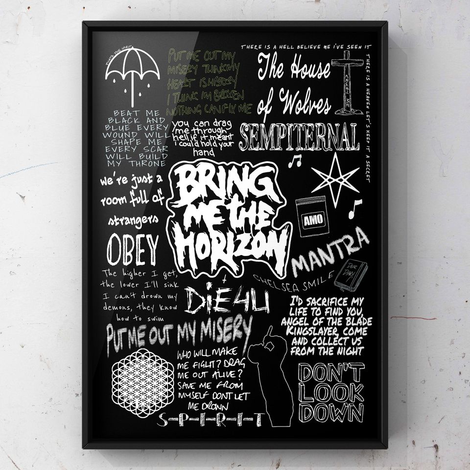 Bring Me The Horizon Lyric Album Song Doodle Sketch Poster