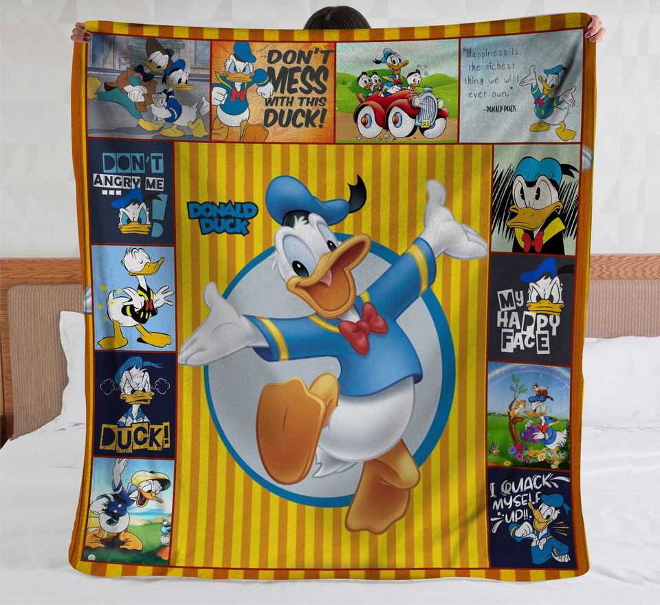 Donald Duck Fleece Blanket, Disney Sofa Blanket, Walt Disney World
