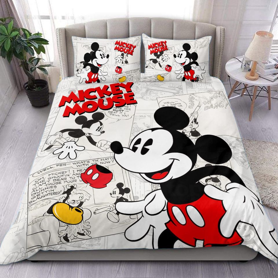 Disney Mickey Mouse Comic Disney Graphic Cartoon Bedding Set .