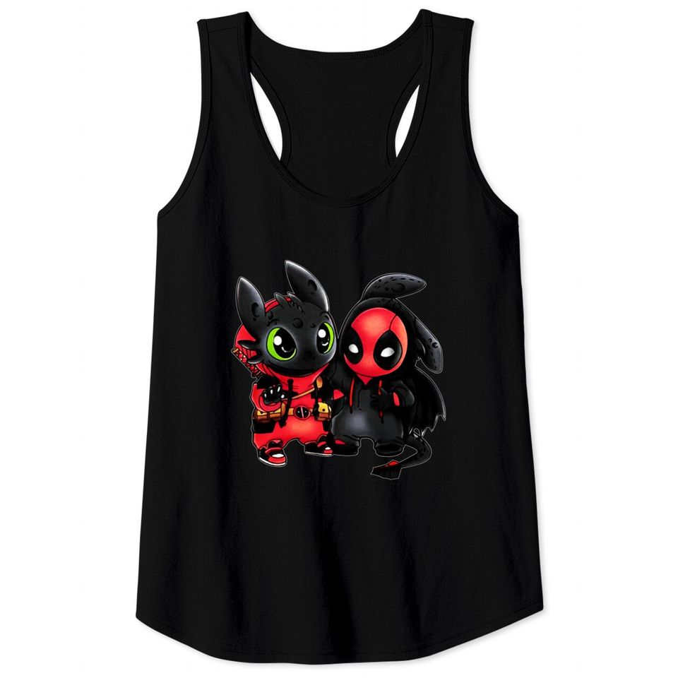 Disney Toothless and Deadpool Costume Friends Tank Tops