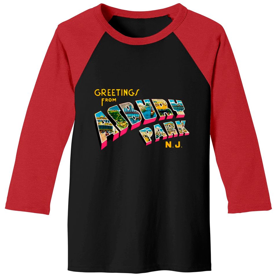 Greetings from Asbury Park New Jersey Baseball Tees