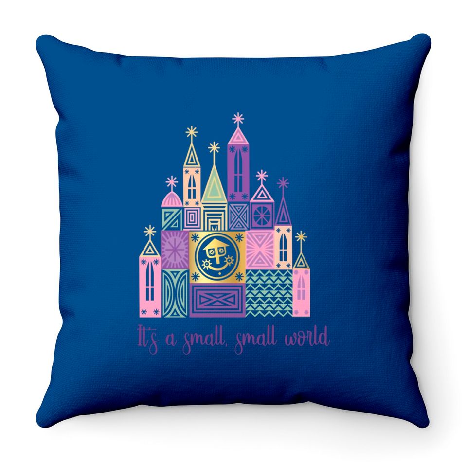 small world Throw Pillows, its a small world Throw Pillows, pastel disney Throw Pillows