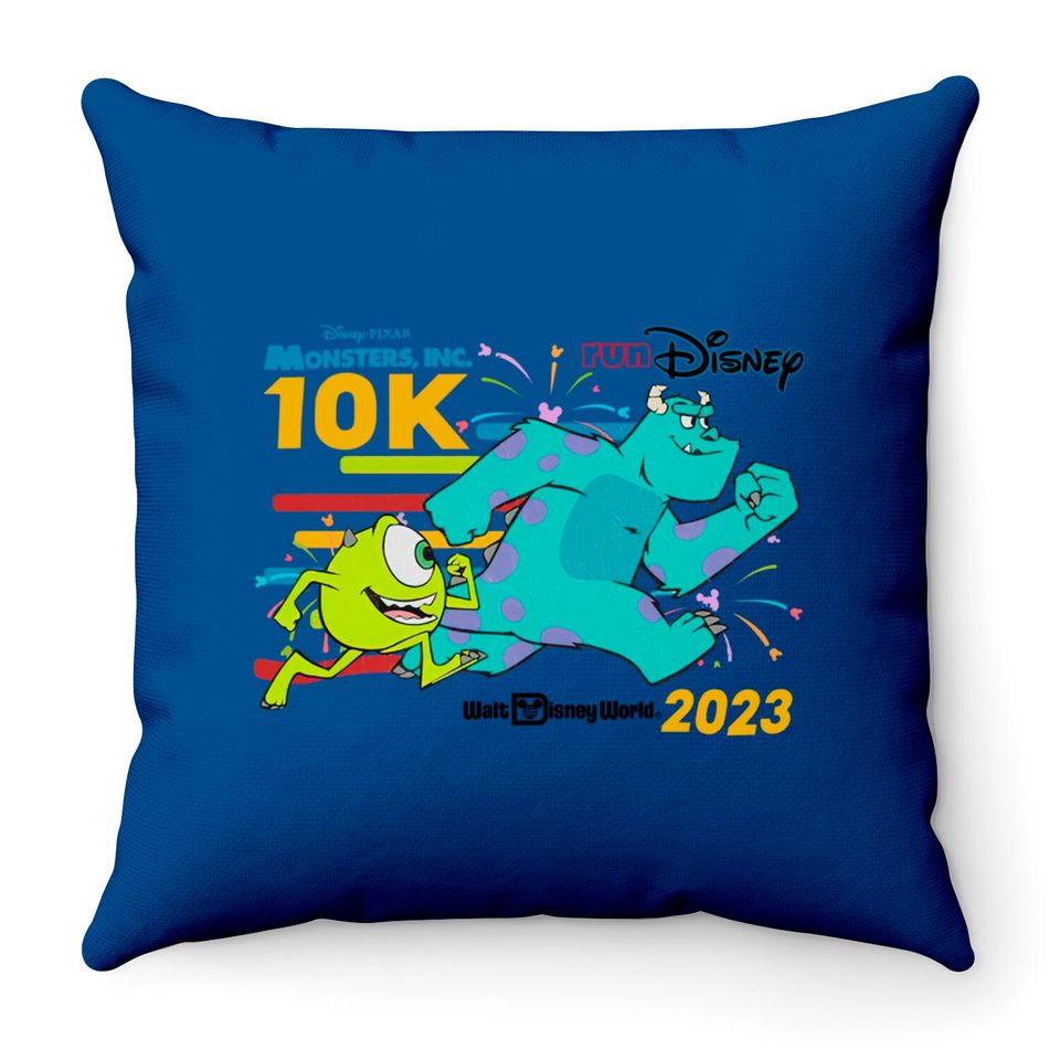 Monsters University Throw Pillows, Run Disney Throw Pillows, Rundisney Throw Pillows
